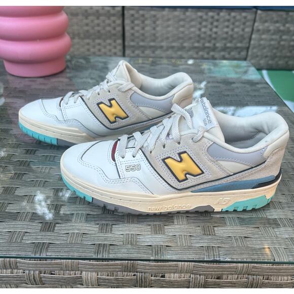 New Balance Other - New Balance 550 GS White/Yellow/Teal Size 4.5Y
